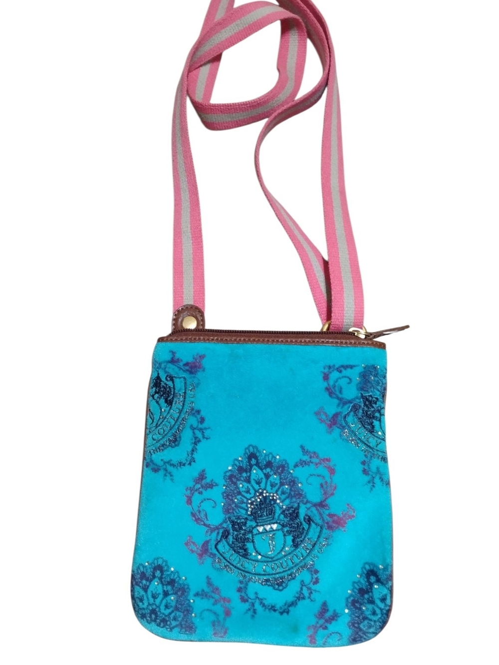 Juicy Couture Turquoise Blue Rare Vintage Crossbody Purse Y2K
